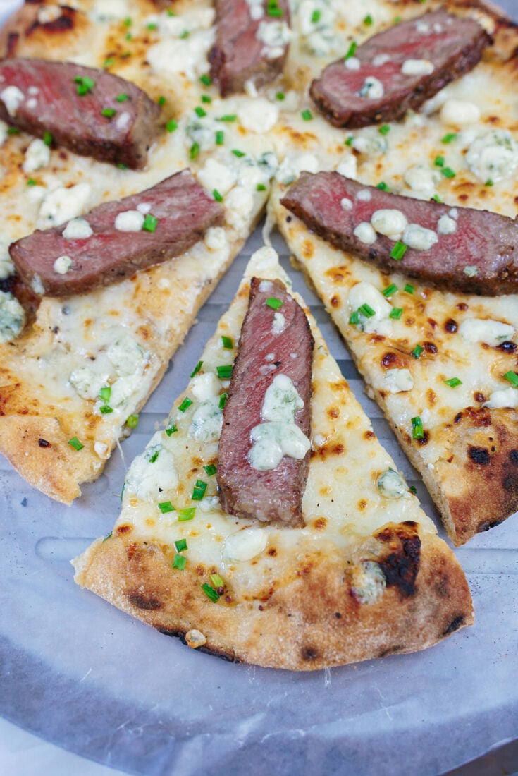 Steak and Blue Cheese Pizza
